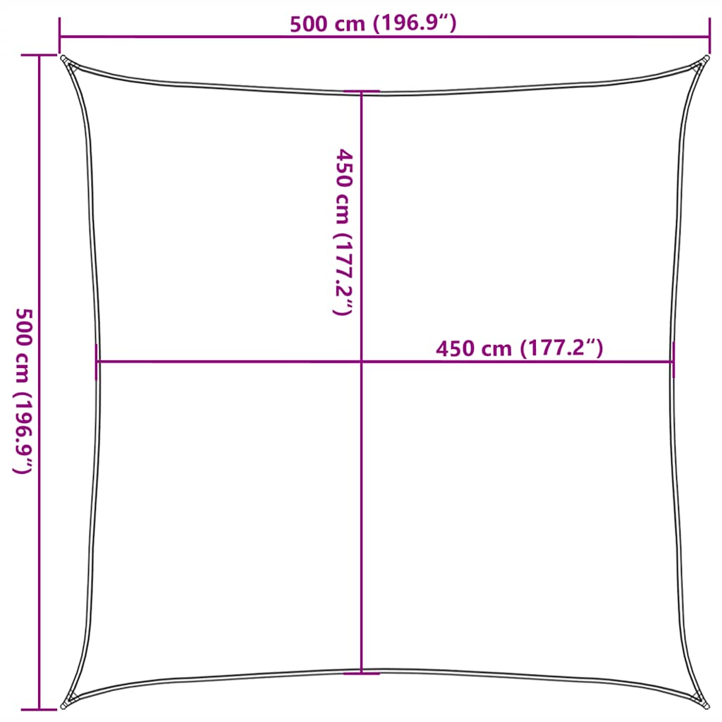 Jedro za zaštitu od sunca 160 g/m² bijelo 5 x 5 m HDPE