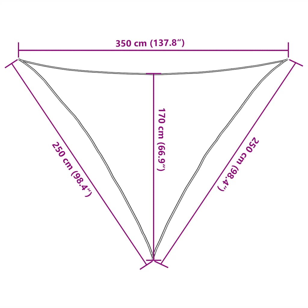 Jedro za zaštitu od sunca 160 g/m² bijelo 2,5x2,5x3,5 m HDPE