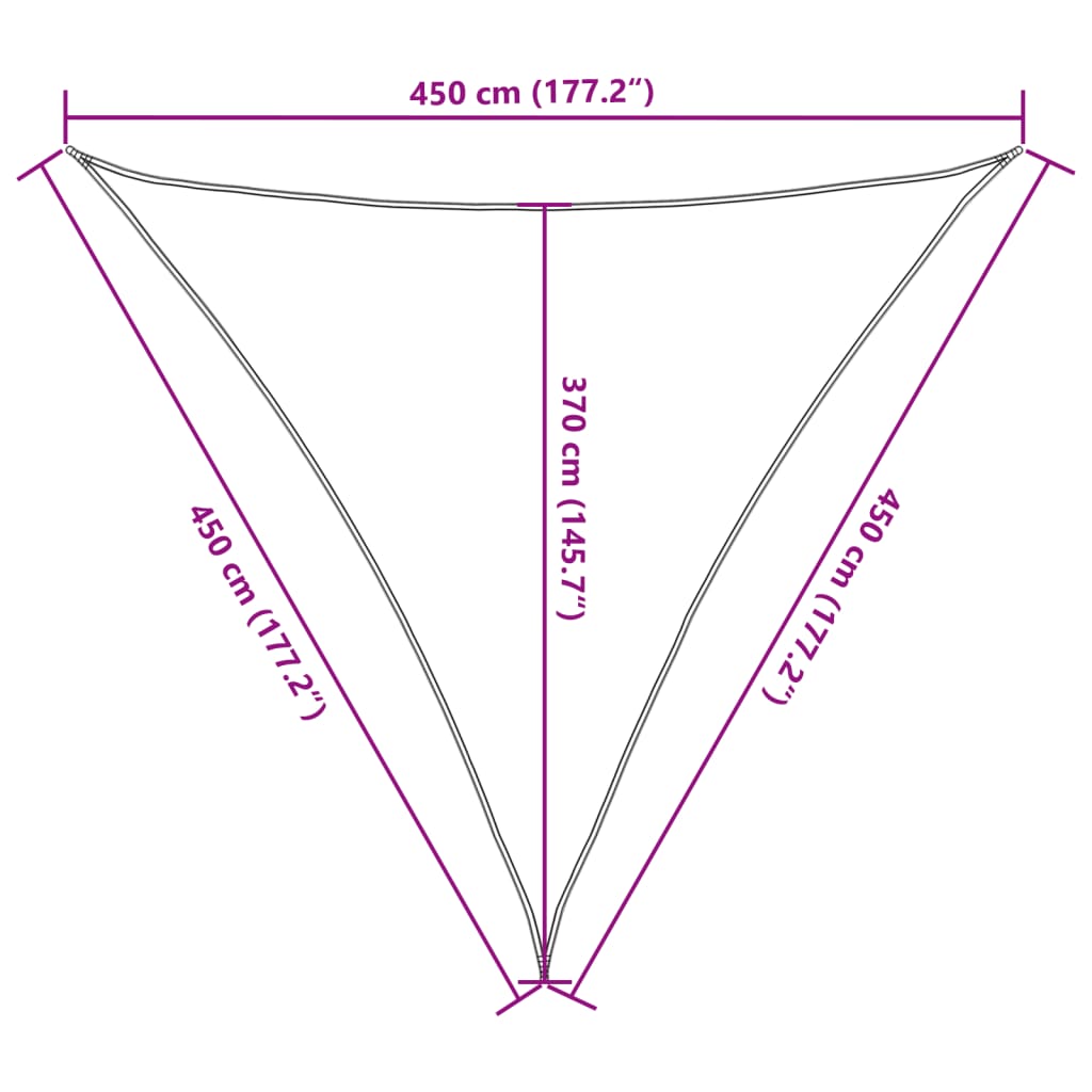 Jedro za zaštitu od sunca 160 g/m² bijelo 4,5x4,5x4,5 m HDPE