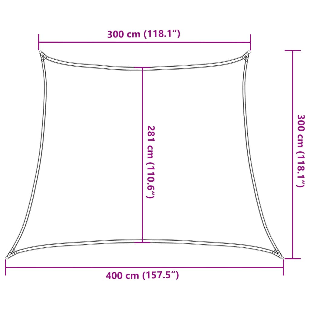 Jedro za zaštitu od sunca 160 g/m² bijelo 3/4 x 3 m HDPE