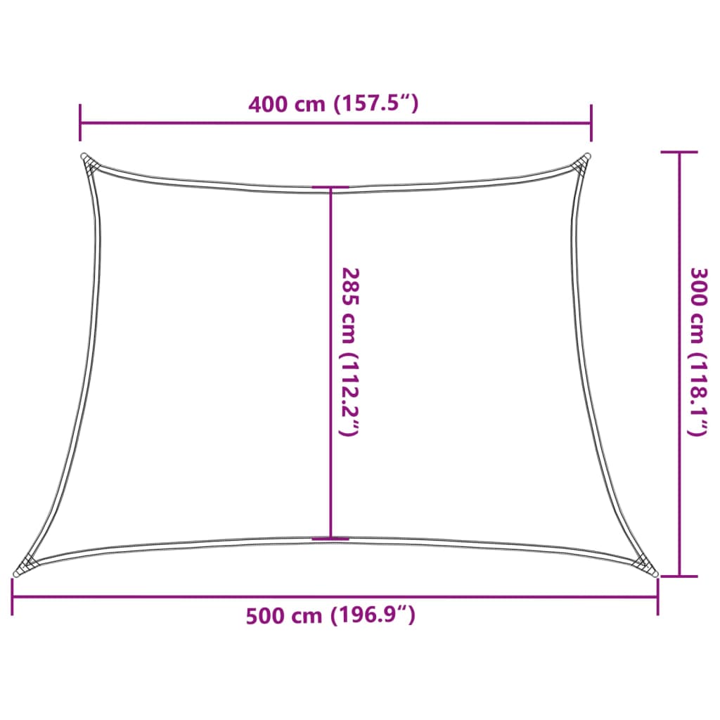 Jedro za zaštitu od sunca 160 g/m² bijelo 4/5 x 3 m HDPE