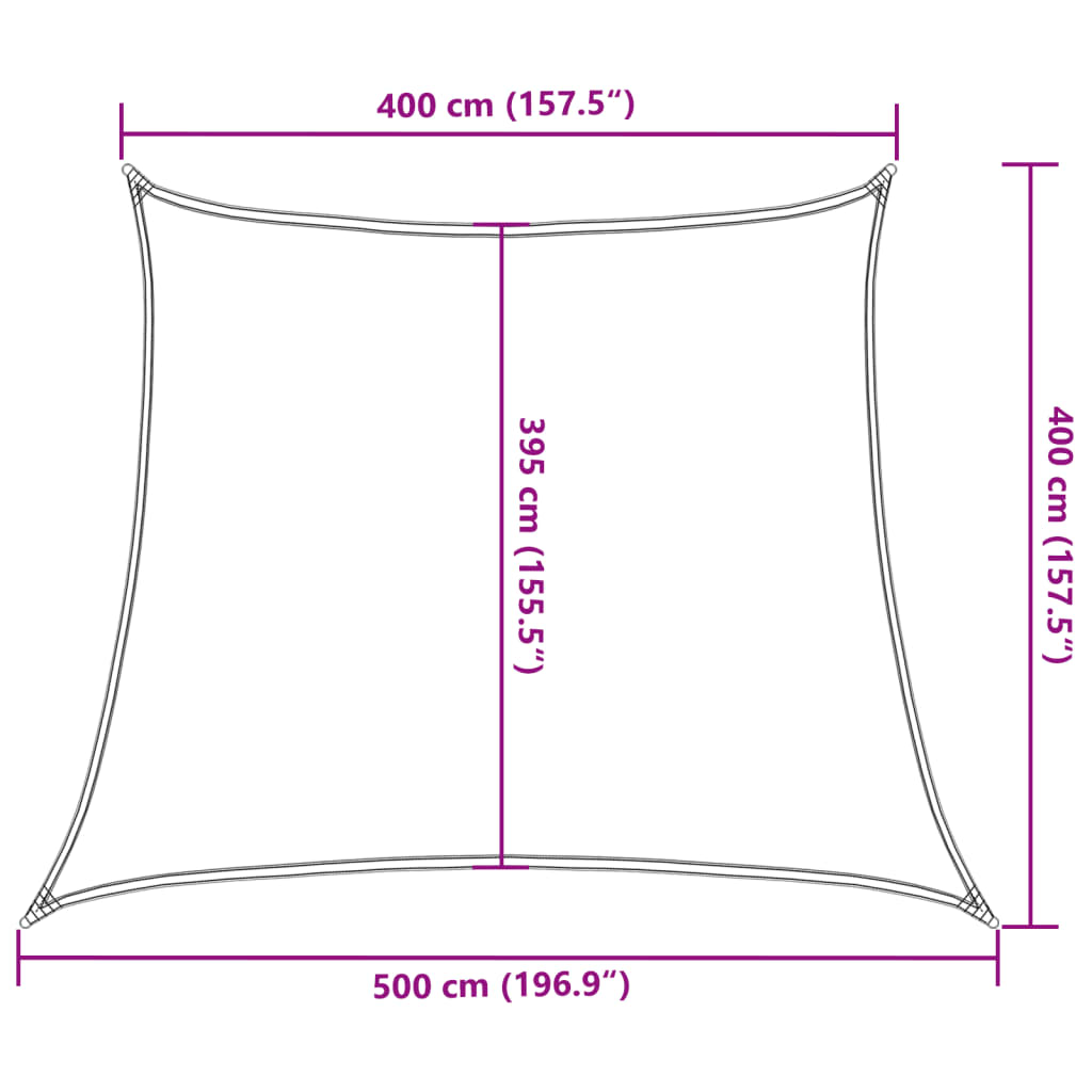 Jedro za zaštitu od sunca 160 g/m² bijelo 4/5 x 4 m HDPE