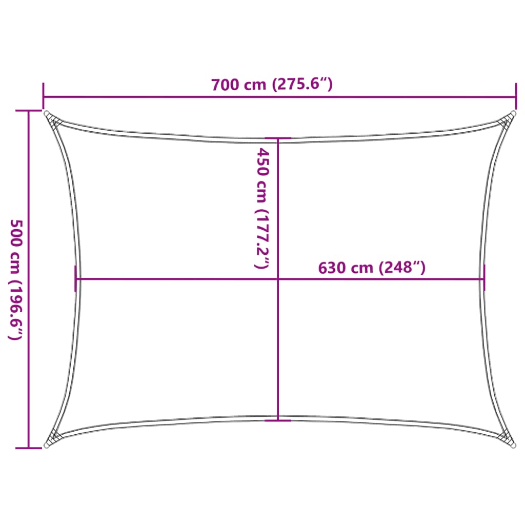 Jedro za zaštitu od sunca 160 g/m² svjetlozeleno 5 x 7 m HDPE