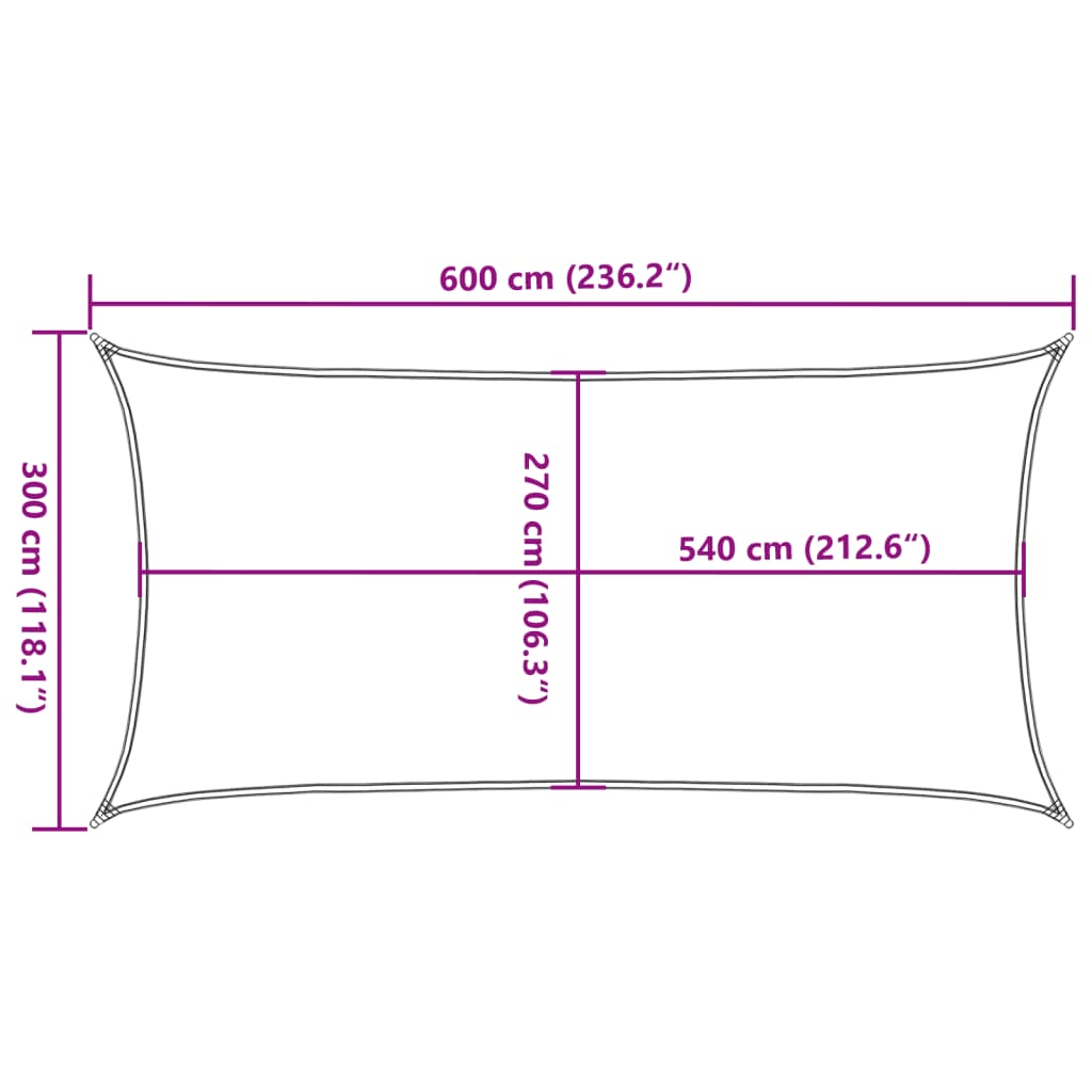 Jedro za zaštitu od sunca 160 g/m² terakota 3 x 6 m HDPE