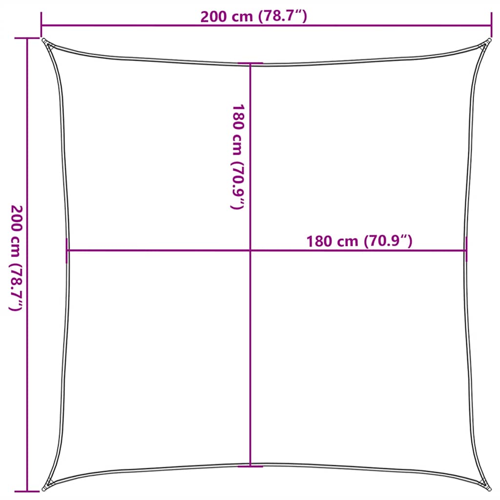 Jedro za zaštitu od sunca 160 g/m² smeđe-sivo 2 x 2 m HDPE