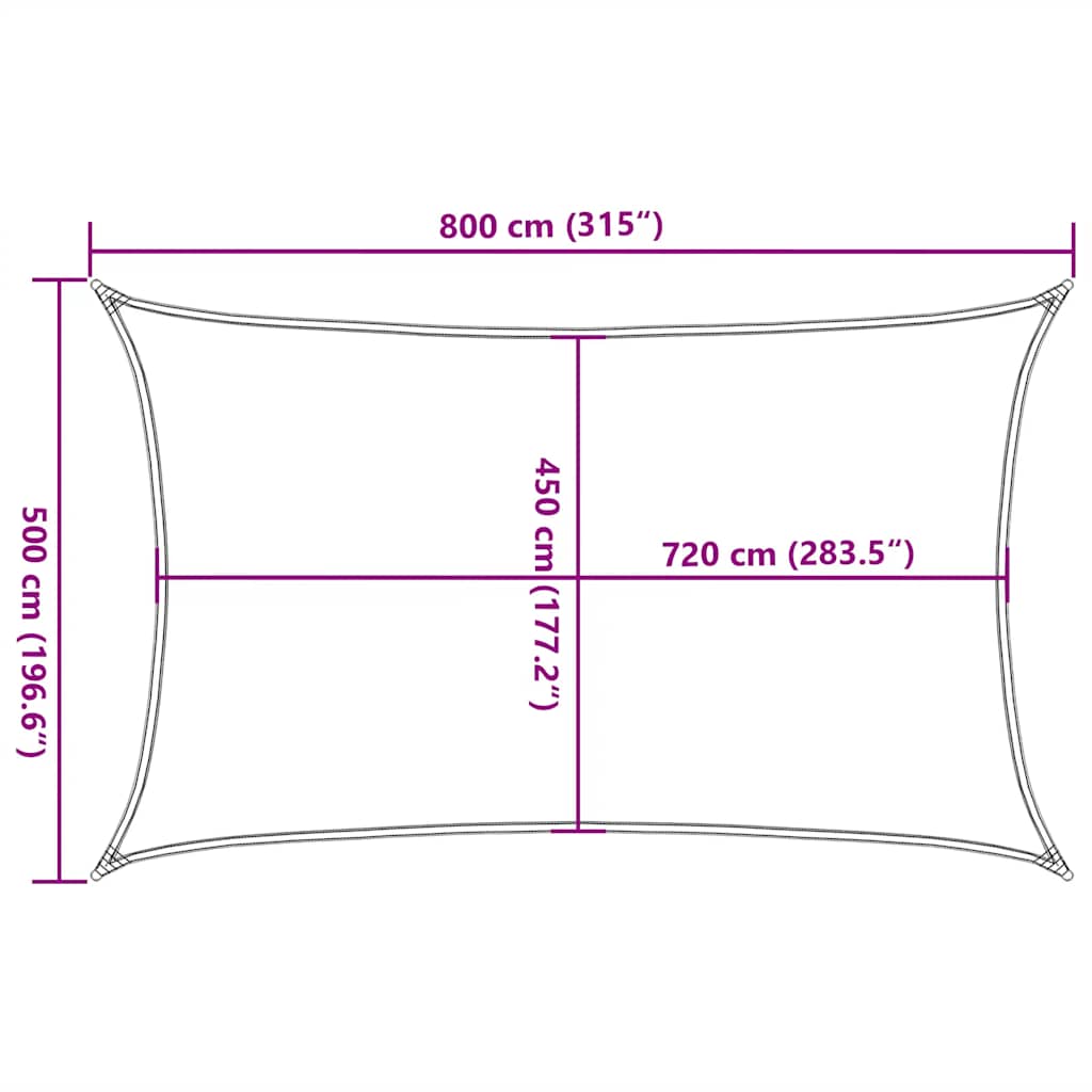 Jedro za zaštitu od sunca 160 g/m² sivosmeđe 5 x 8 m HDPE