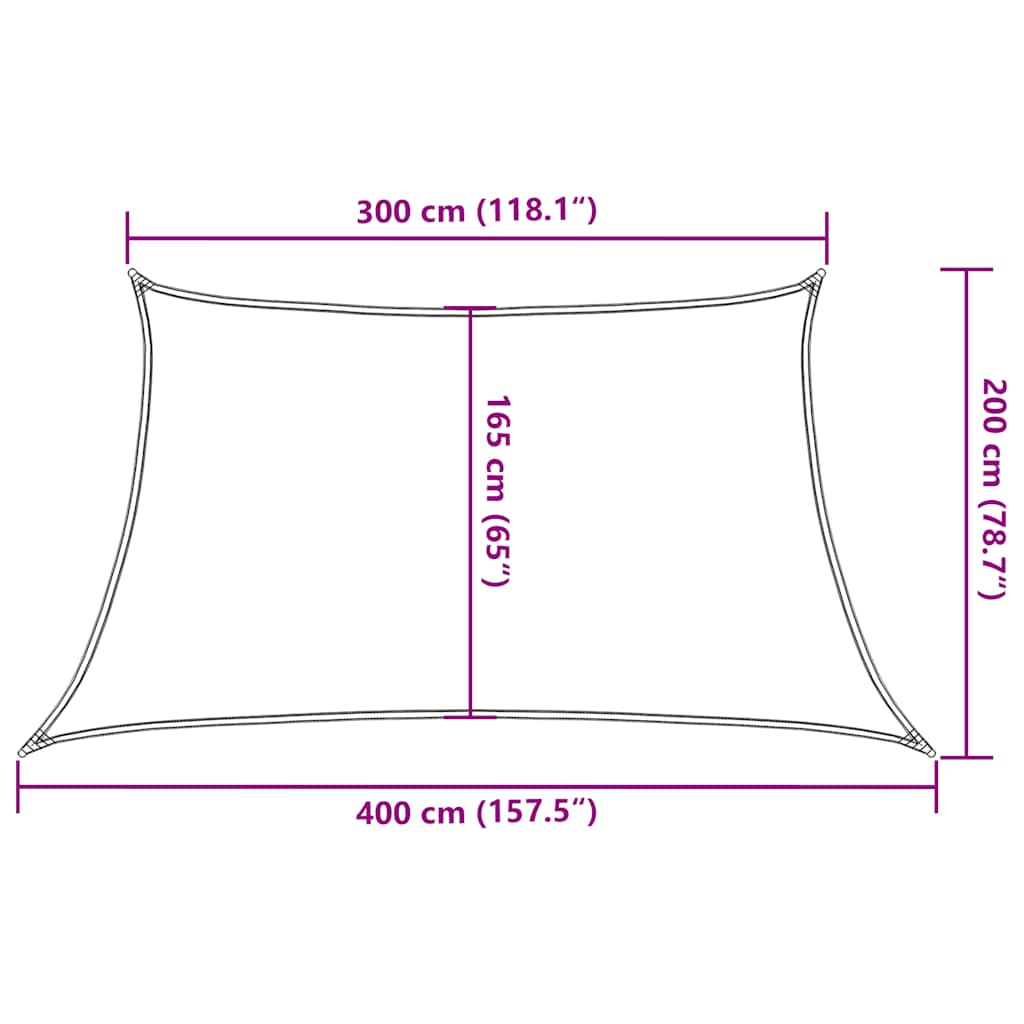Jedro za zaštitu od sunca 160 g/m² smeđe-sivo 3/4 x 2 m HDPE