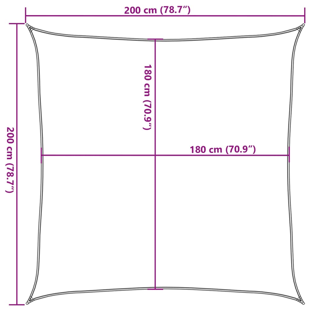 Jedro za zaštitu od sunca 160 g/m² tamnozeleno 2 x 2 m HDPE