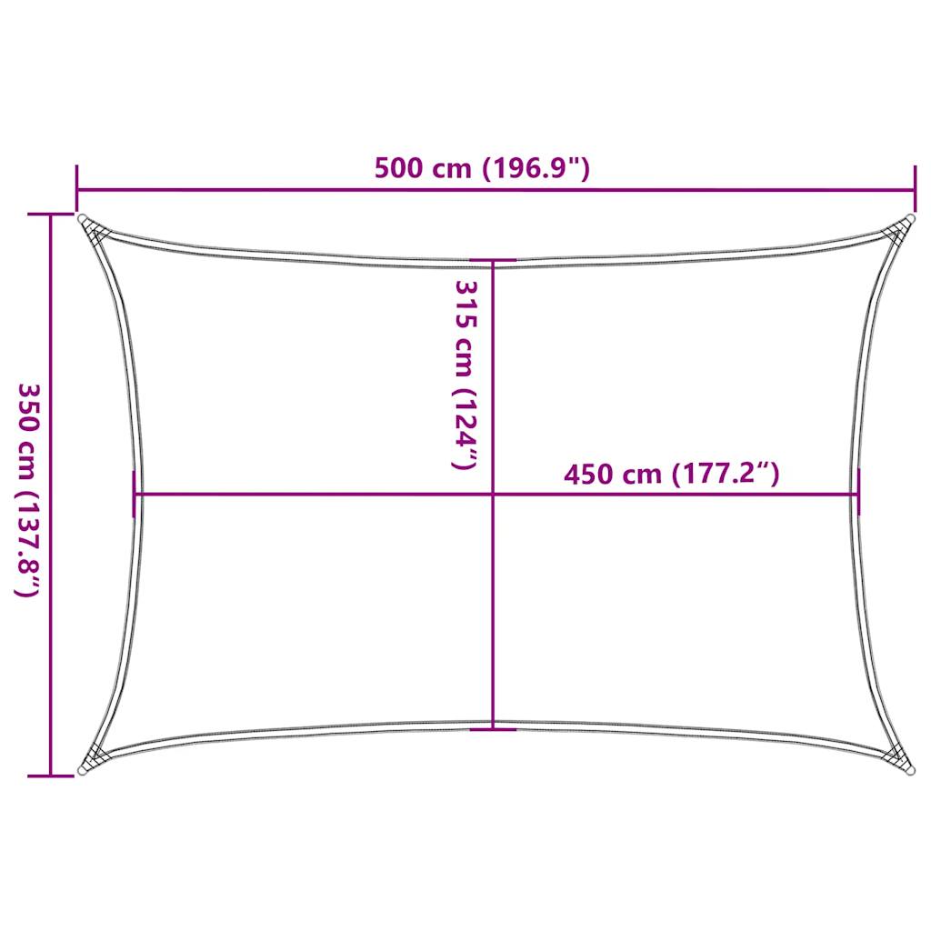 Jedro za zaštitu od sunca 160 g/m² terakota žuto 3,5 x 5 m HDPE