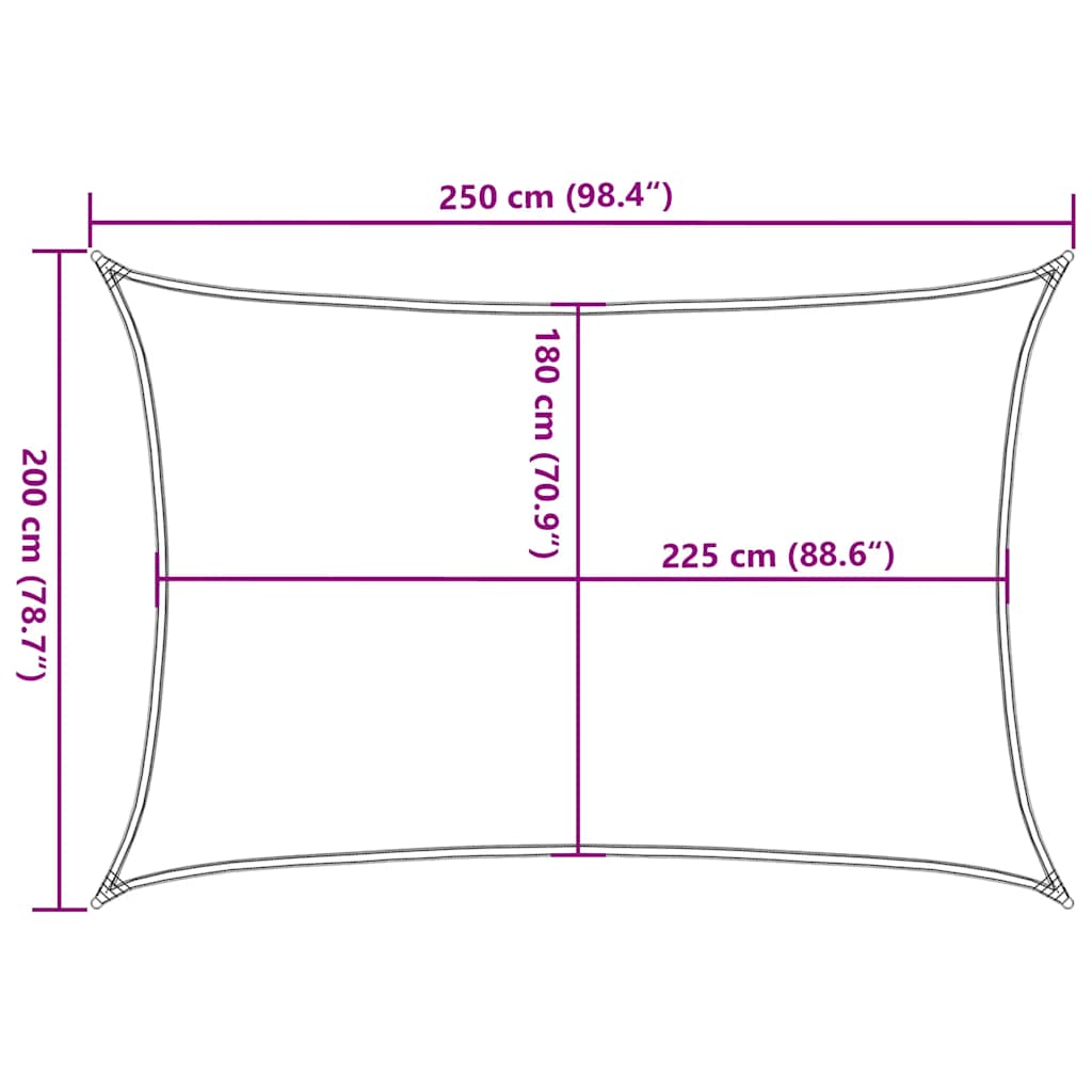 Jedro za zaštitu od sunca 160 g/m² crveno 2 x 2,5 m HDPE