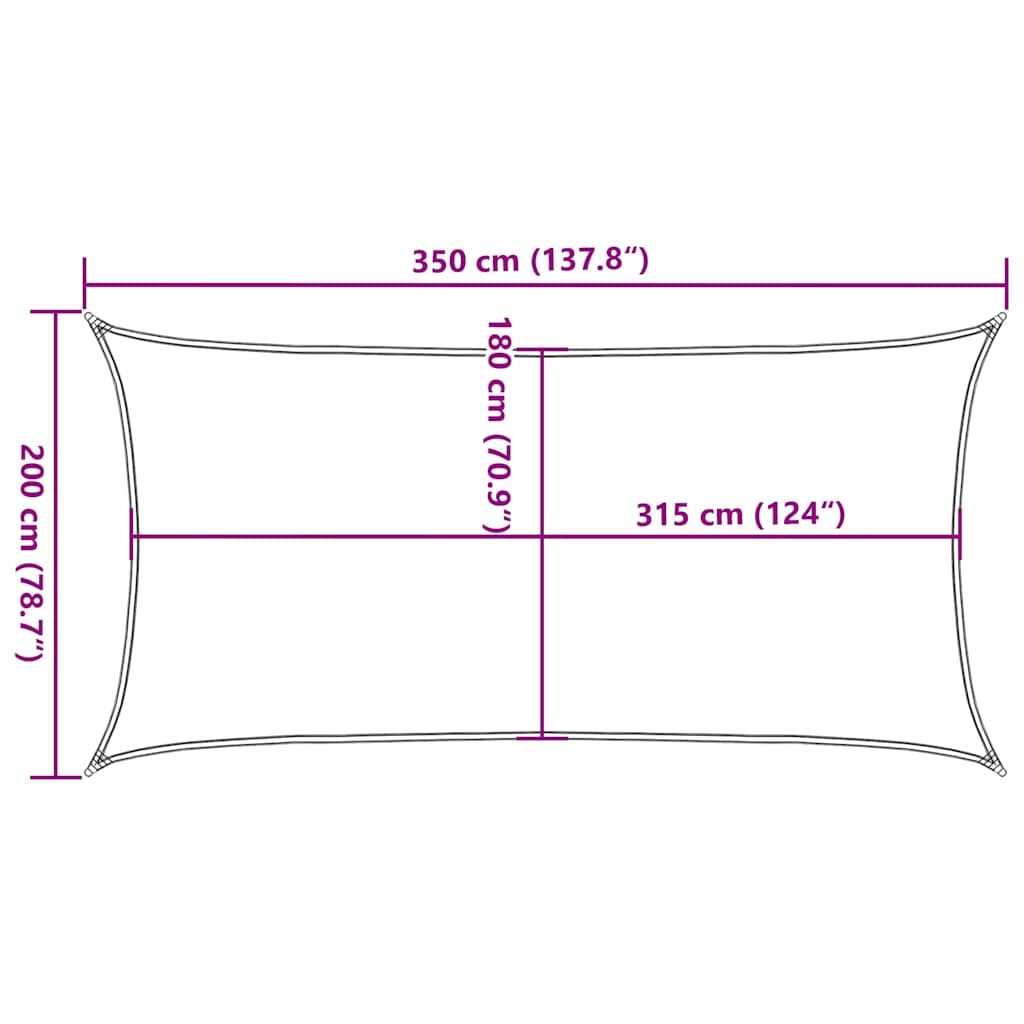 Jedro za zaštitu od sunca 160 g/m² crveno 2 x 3,5 m HDPE