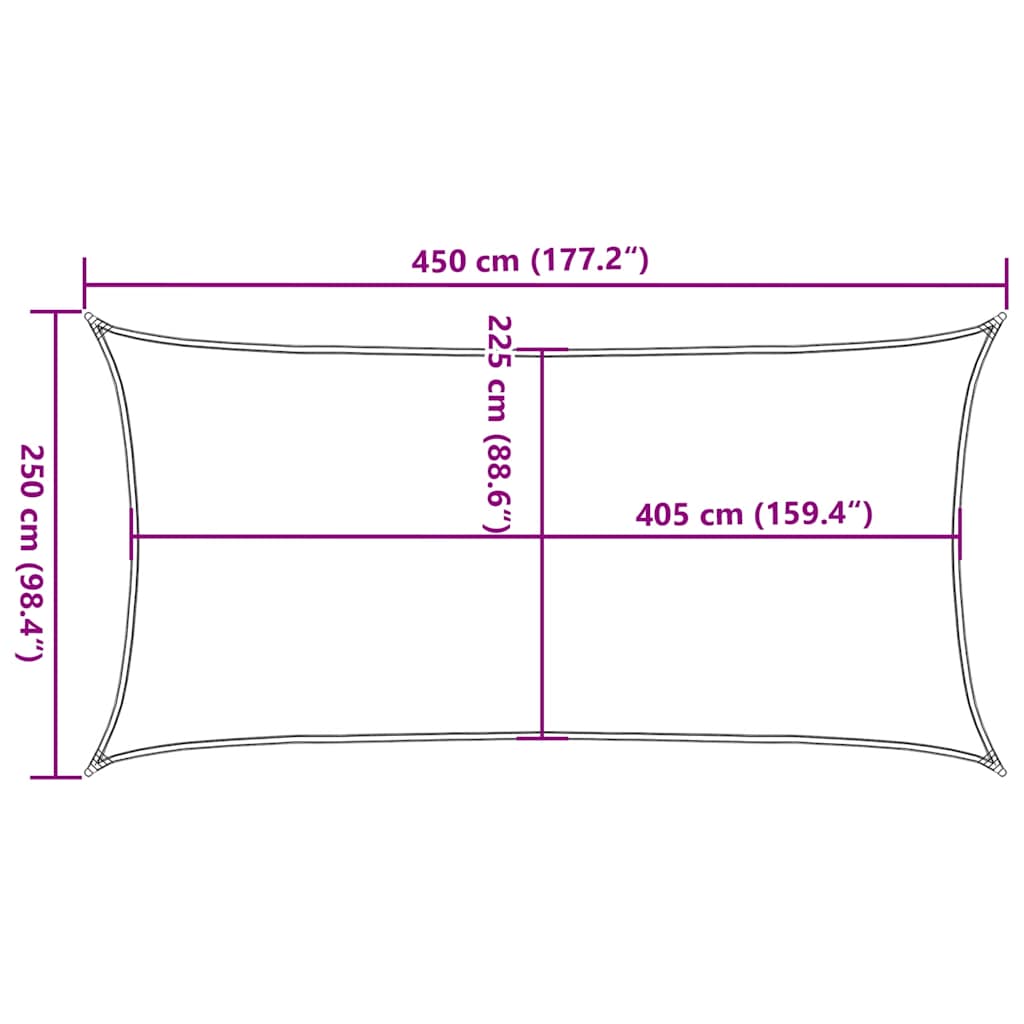 Jedro za zaštitu od sunca 160 g/m² crveno 2,5 x 4,5 m HDPE