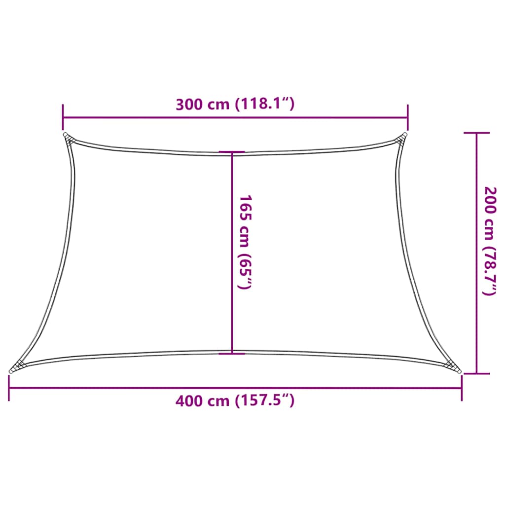 Jedro za zaštitu od sunca 160 g/m² crveno 3/4 x 2 m HDPE