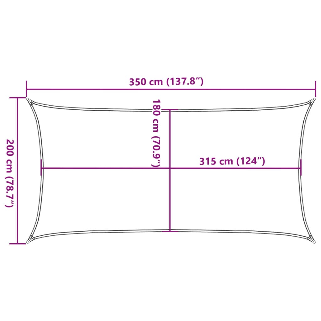 Jedro za zaštitu od sunca 160 g/m² crno 2 x 3,5 m HDPE