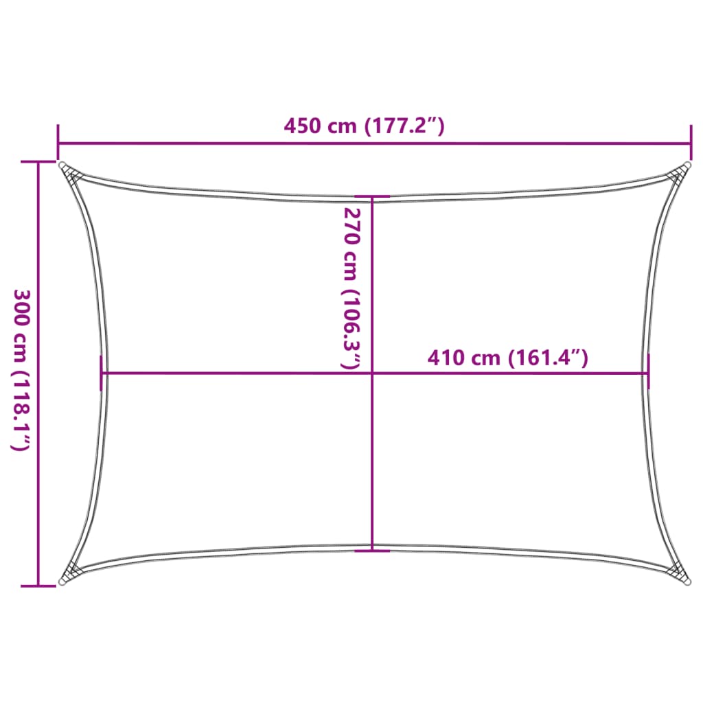 Jedro za zaštitu od sunca 160 g/m² crno 3 x 4,5 m HDPE