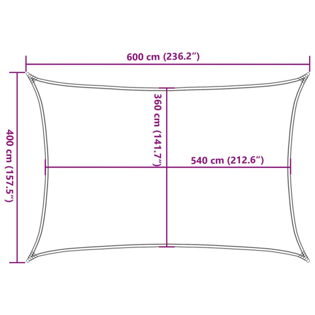 Jedro za zaštitu od sunca 160 g/m² crno 4 x 6 m HDPE
