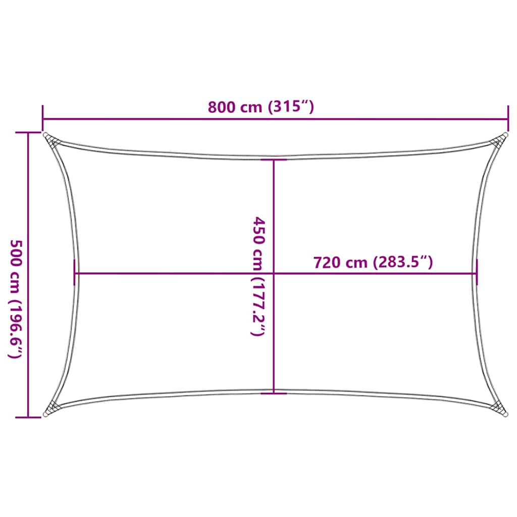 Jedro za zaštitu od sunca 160 g/m² crno 5 x 8 m HDPE