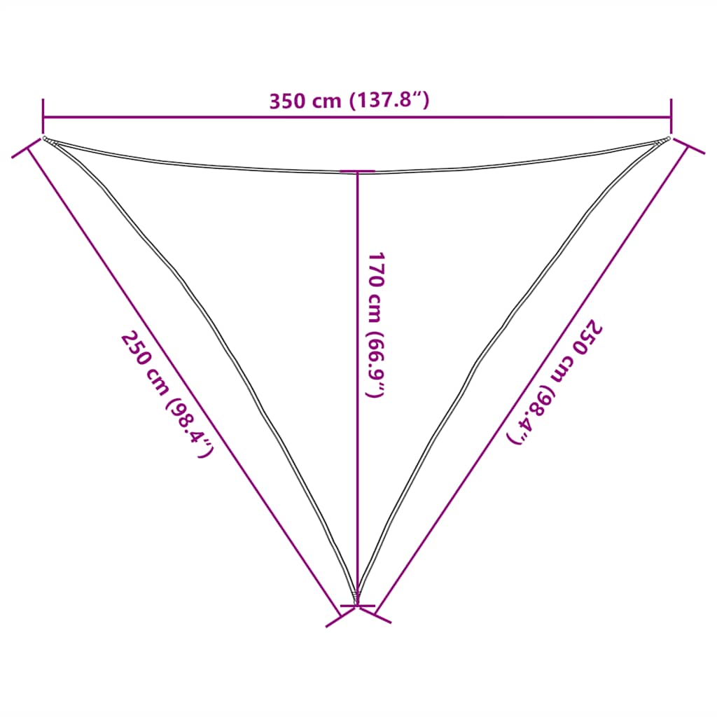 Jedro za zaštitu od sunca 160 g/m² crno 2,5 x 2,5 x 3,5 m HDPE
