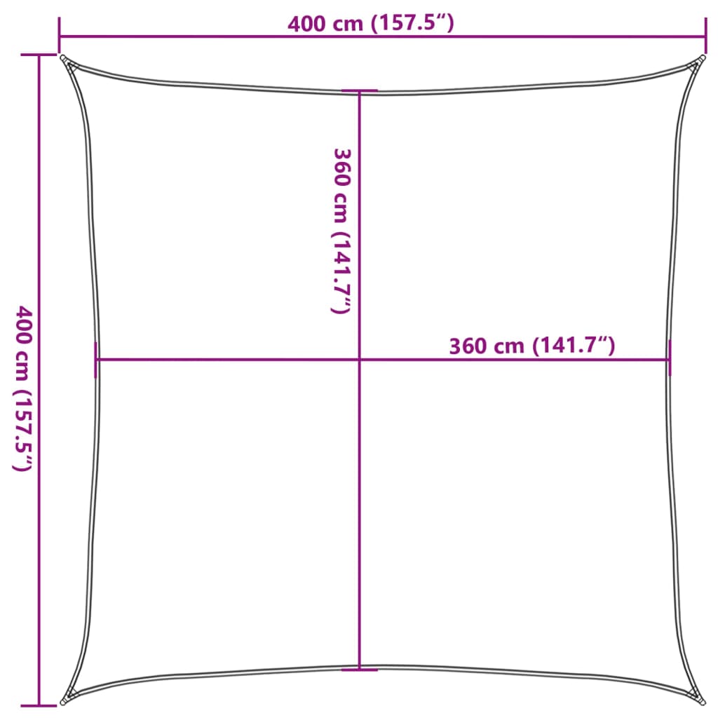 Jedro za zaštitu od sunca 160 g/m² smeđe 4 x 4 m HDPE