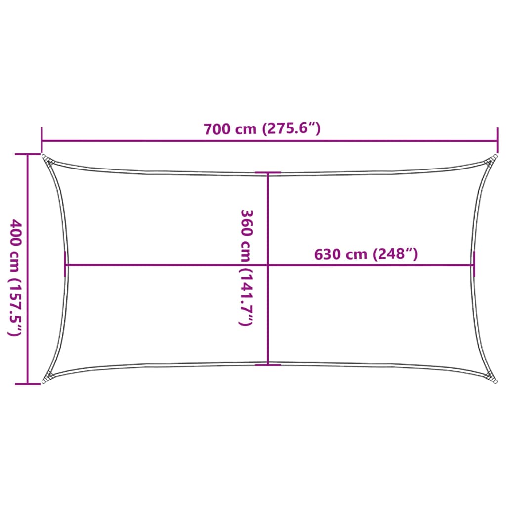 Jedro za zaštitu od sunca 160 g/m² smeđe 4 x 7 m HDPE