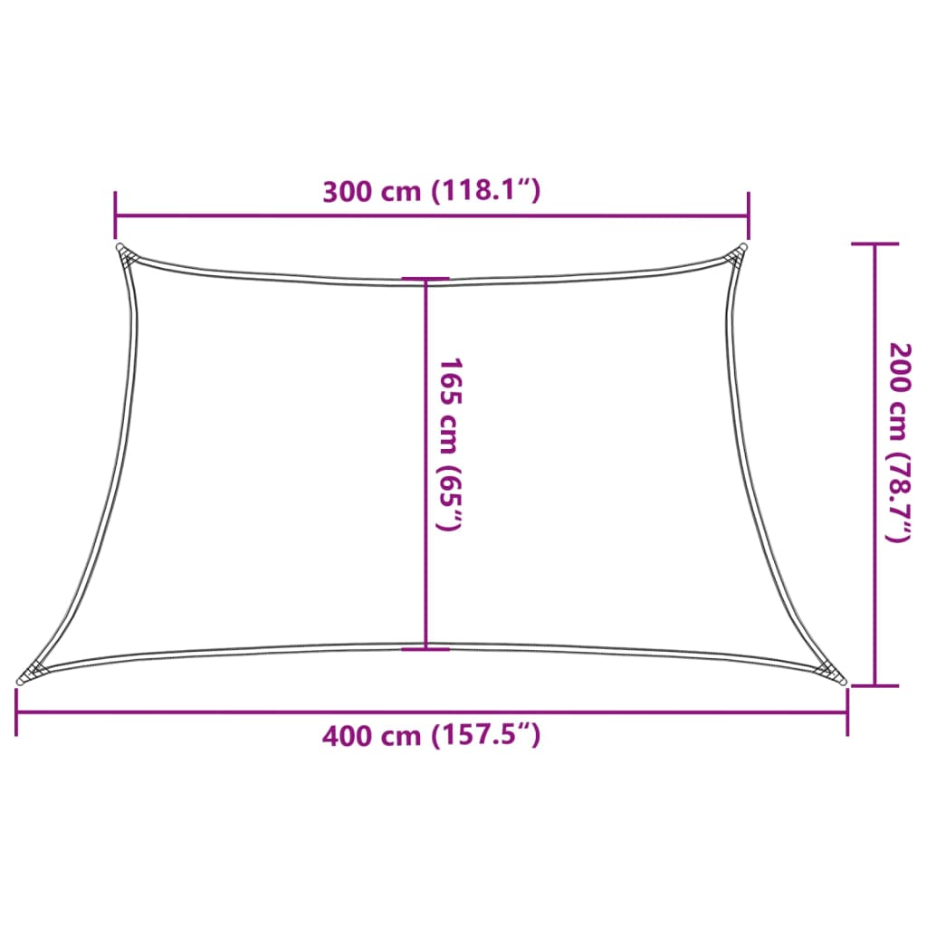 Jedro za zaštitu od sunca 160 g/m² smeđe 3/4 x 2 m HDPE