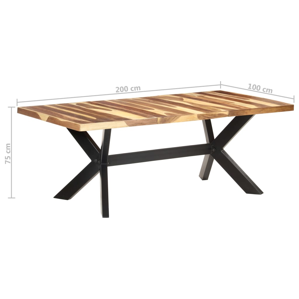 Blagovaonski stol 200 x 100 x 75 cm od masivnog drva s premazom