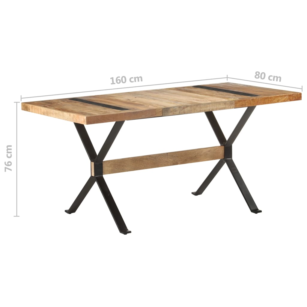 Blagovaonski stol 160 x 80 x 76 cm od grubog drva manga