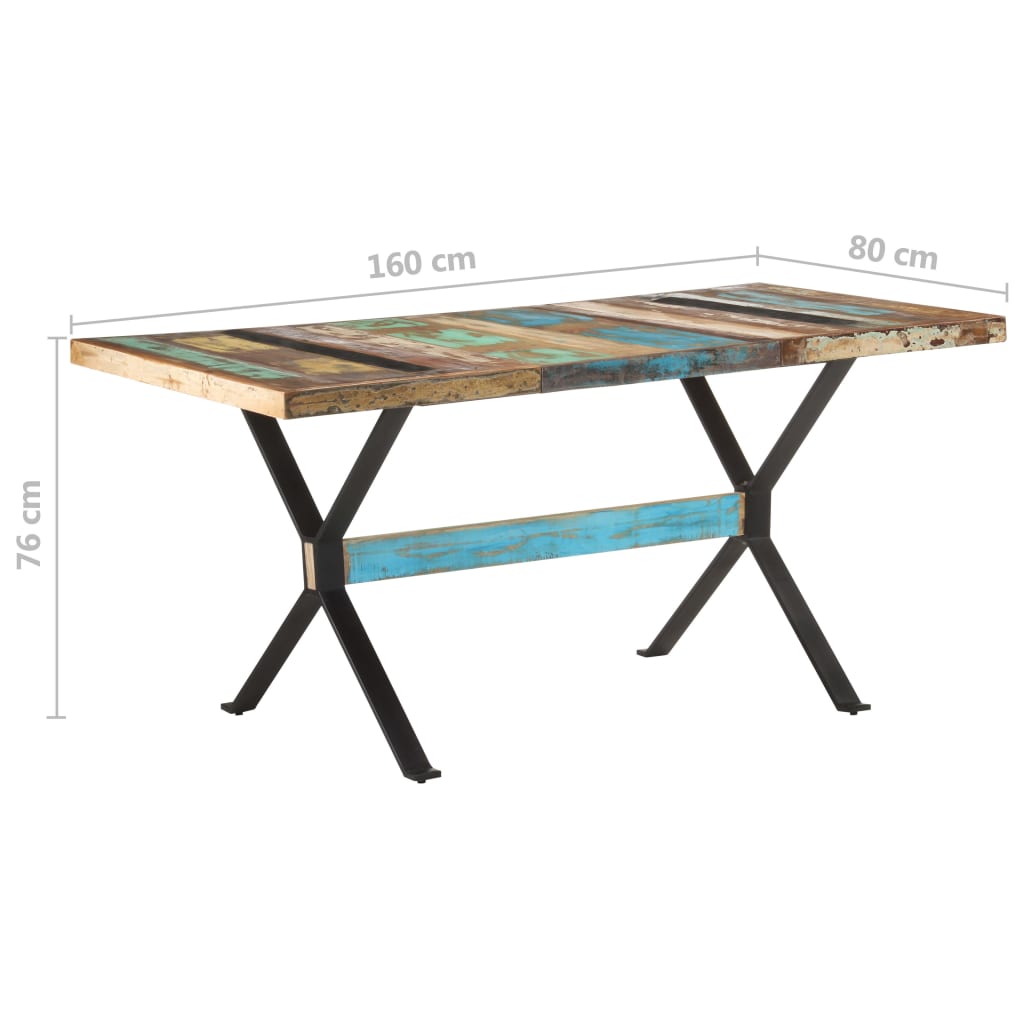 Blagovaonski stol 160 x 80 x 76 cm od masivnog obnovljenog drva