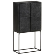 Komoda crna 60 x 30 x 120 cm od masivnog drva bagrema i manga