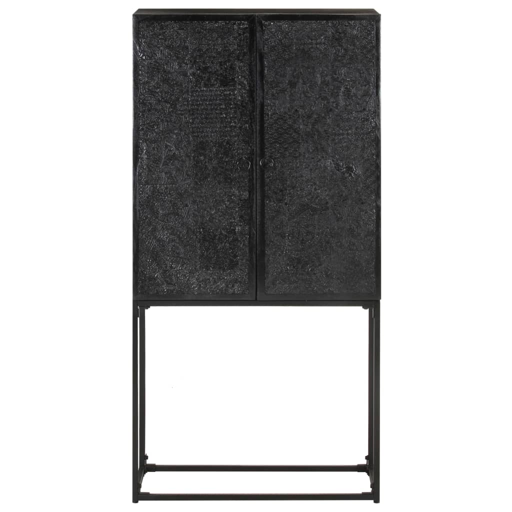 Komoda crna 60 x 30 x 120 cm od masivnog drva bagrema i manga