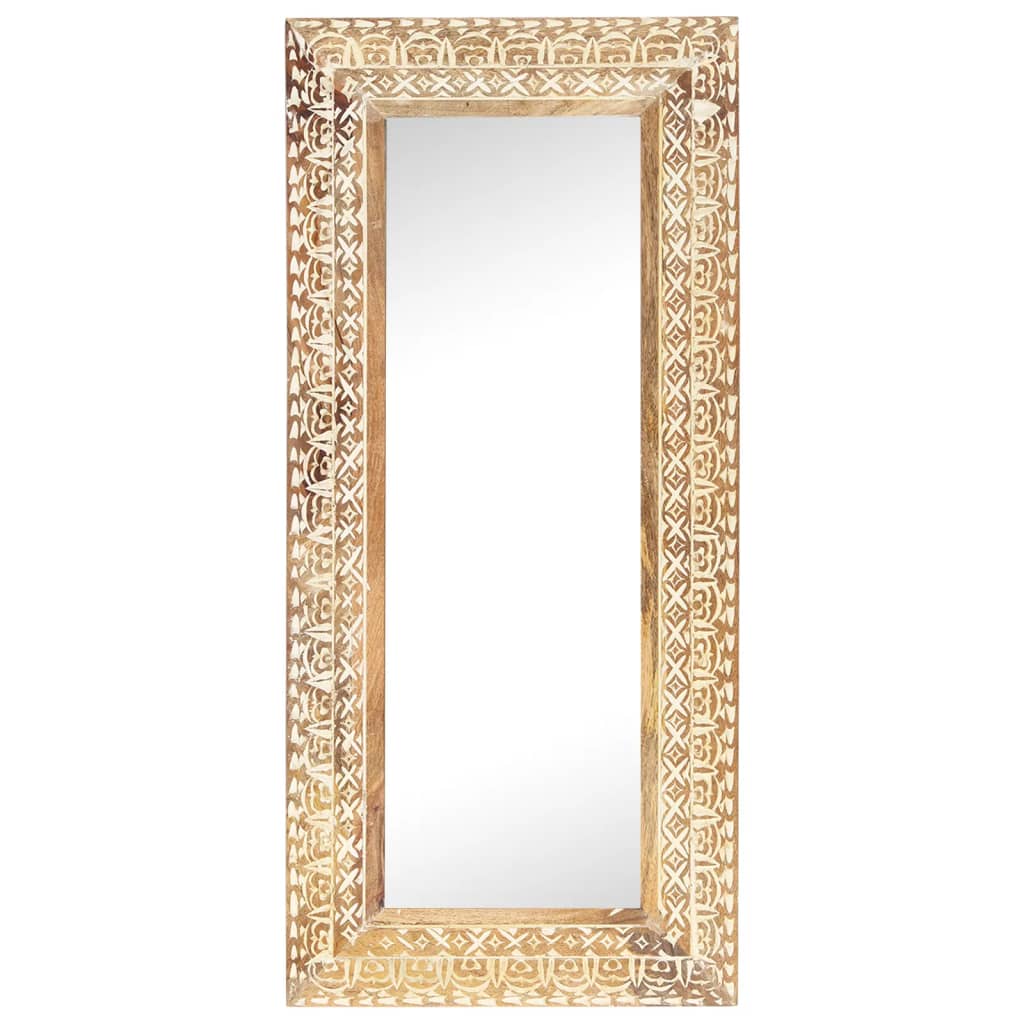 Ručno izrezbareno ogledalo 110 x 50 x 2,6 cm masivno drvo manga
