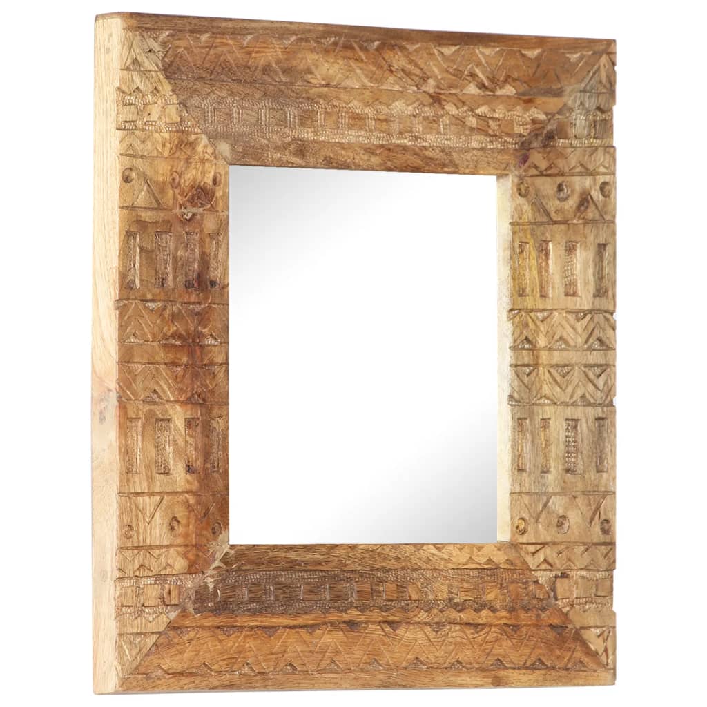 Ručno izrezbareno ogledalo 50 x 50 x 2,5 cm masivno drvo manga