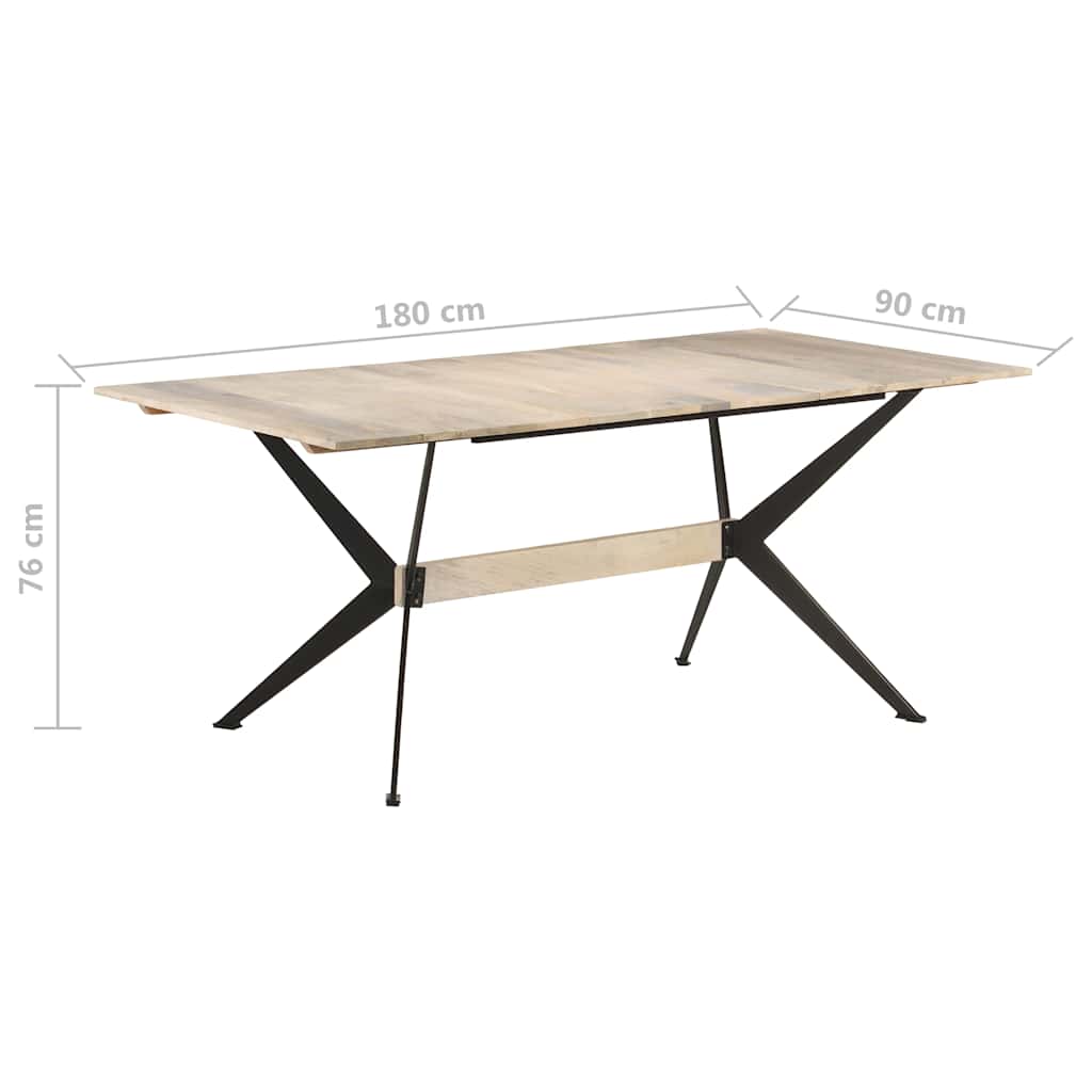 Blagovaonski stol 180 x 90 x 76 cm od masivnog drva manga