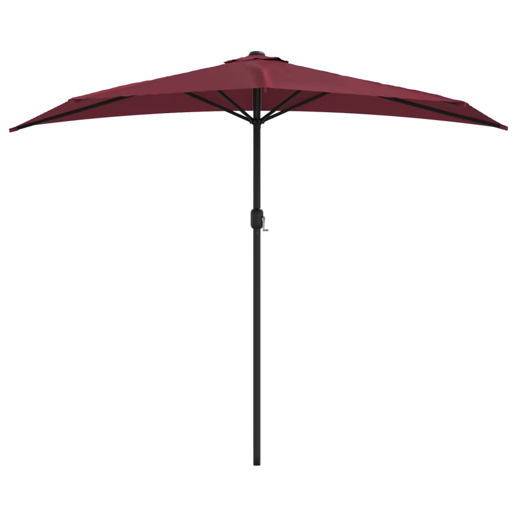 Balkonski suncobran bordo 270 x 144 x 222 cm polukružni