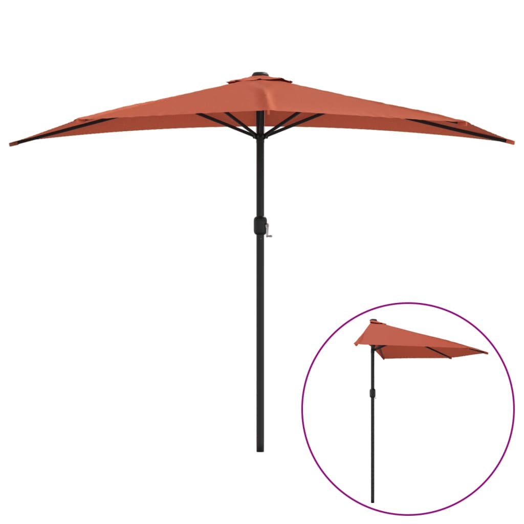 Balkonski suncobran terakota 300 x 155 x 223 cm polukružni