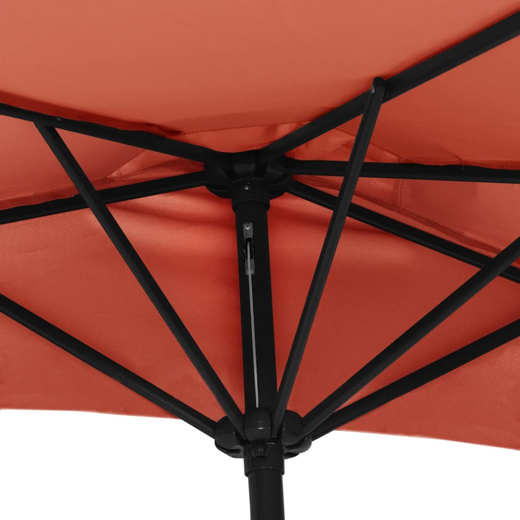 Balkonski suncobran terakota 300 x 155 x 223 cm polukružni