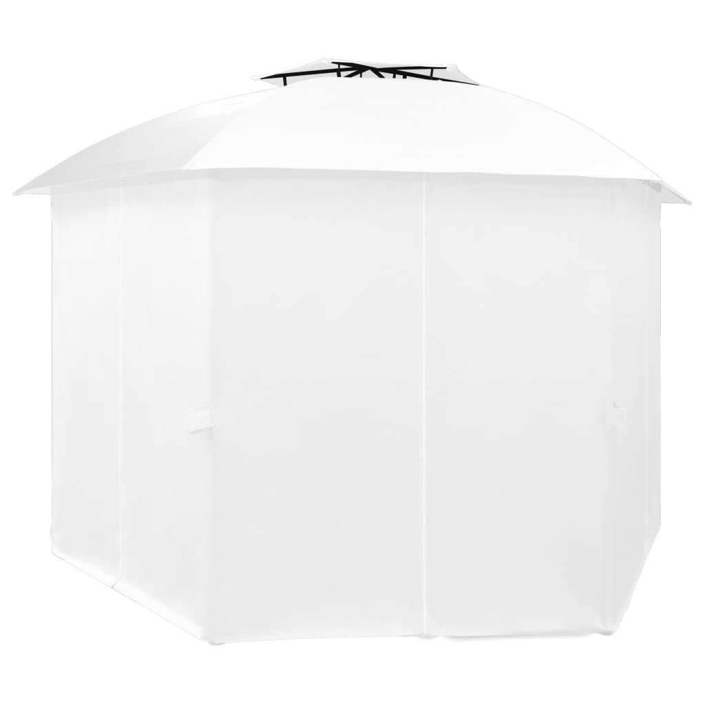 Vrtni šator sa zavjesama 360 x 312 x 265 cm bijeli 180 g/m²