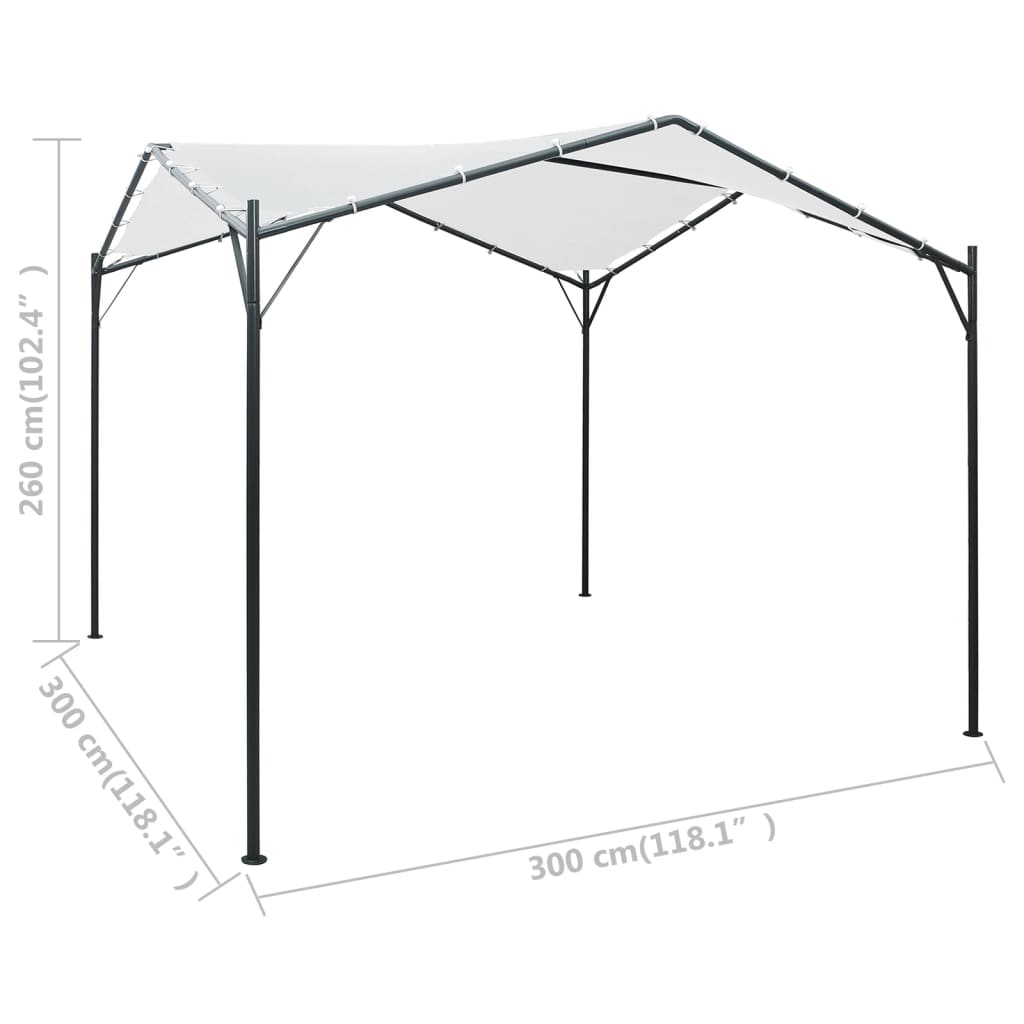 Sjenica 3 x 3 x 2,6 m bijela 180 g/m²