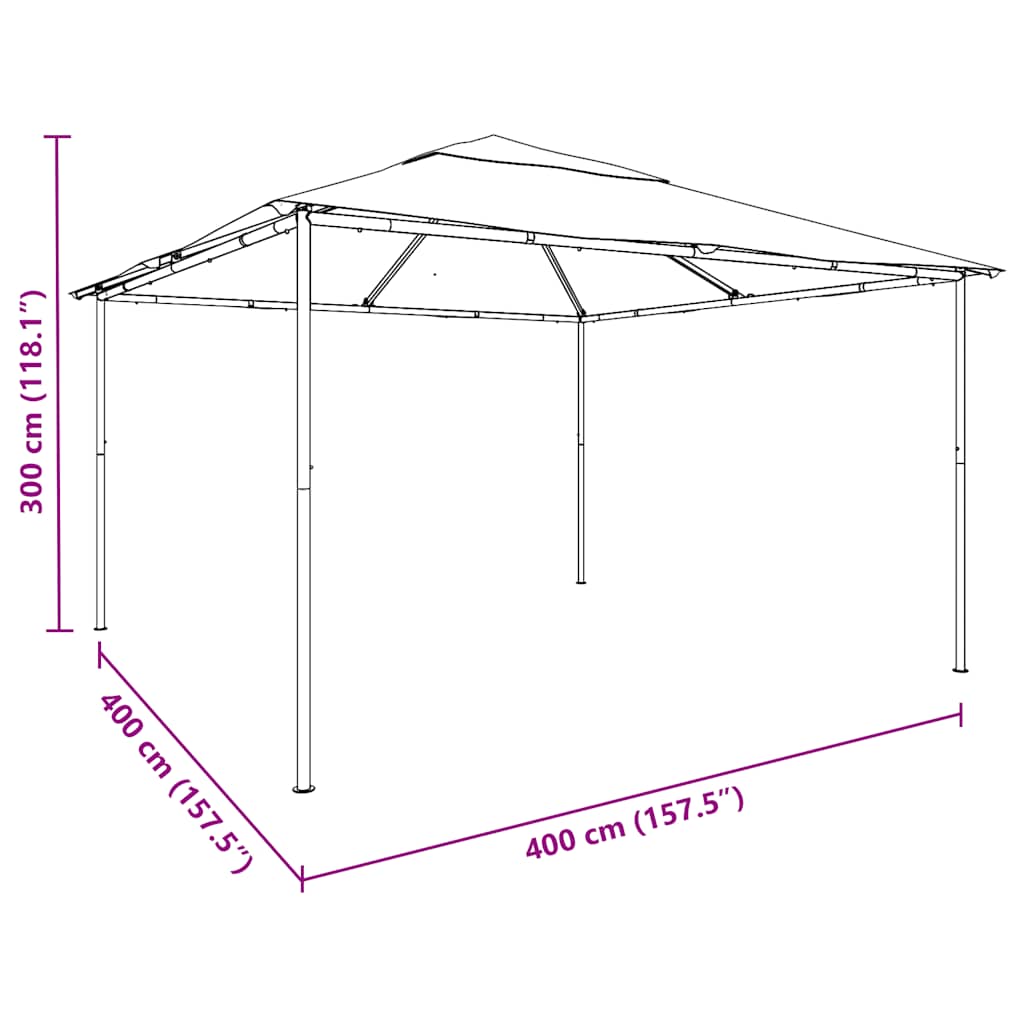 Sjenica 4 x 4 x 3 m bijela 180 g/m²