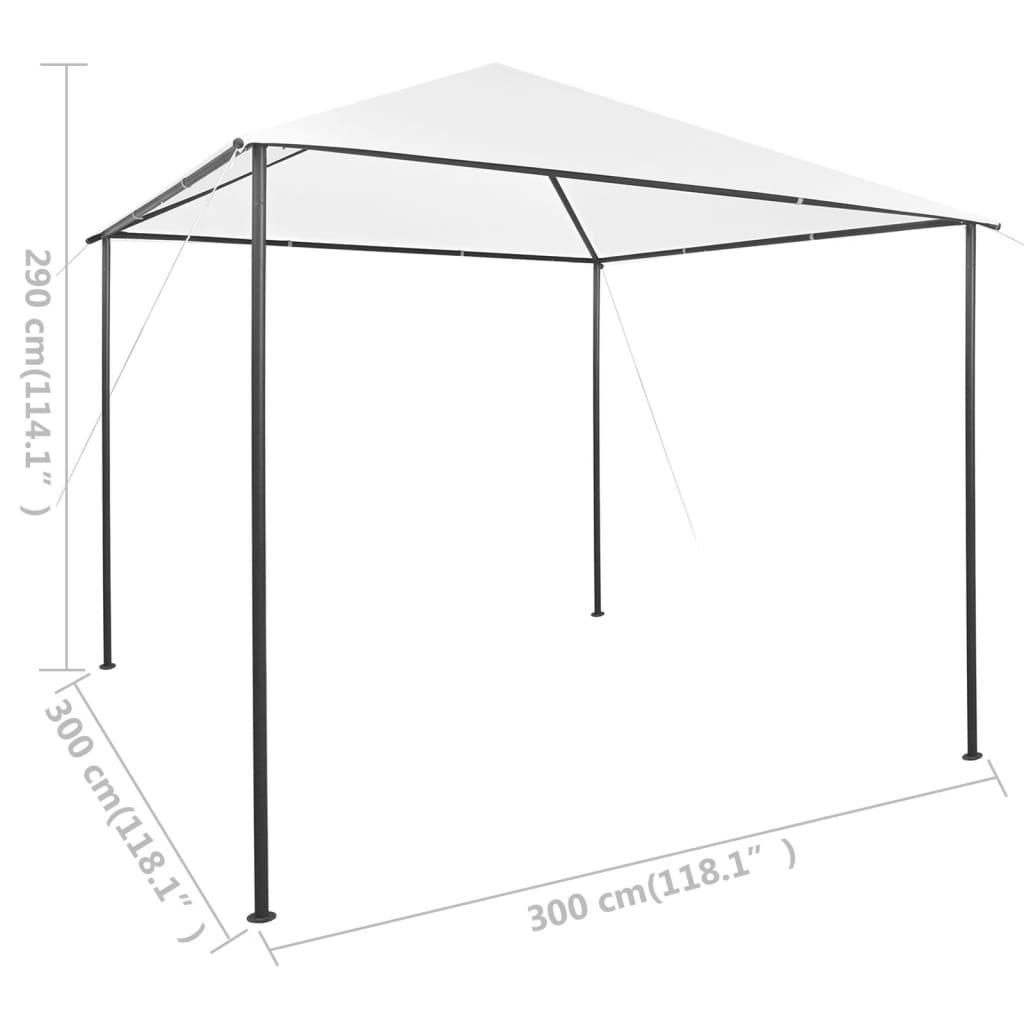Sjenica 3 x 3 x 2,9 m bijela 180 g/m²