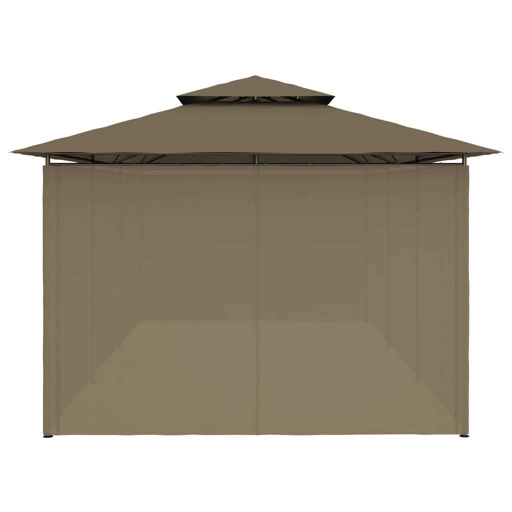 Sjenica sa zastorima 600 x 298 x 270 cm smeđe-siva 180 g/m²