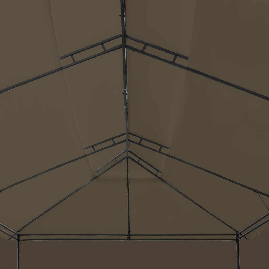 Sjenica sa zastorima 600 x 298 x 270 cm smeđe-siva 180 g/m²