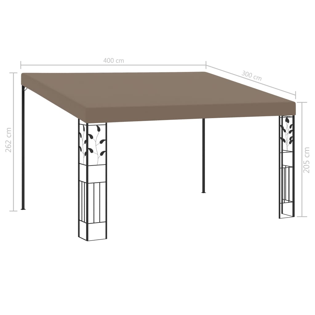 Zidna sjenica 4 x 3 x 2,5 m smeđe-siva
