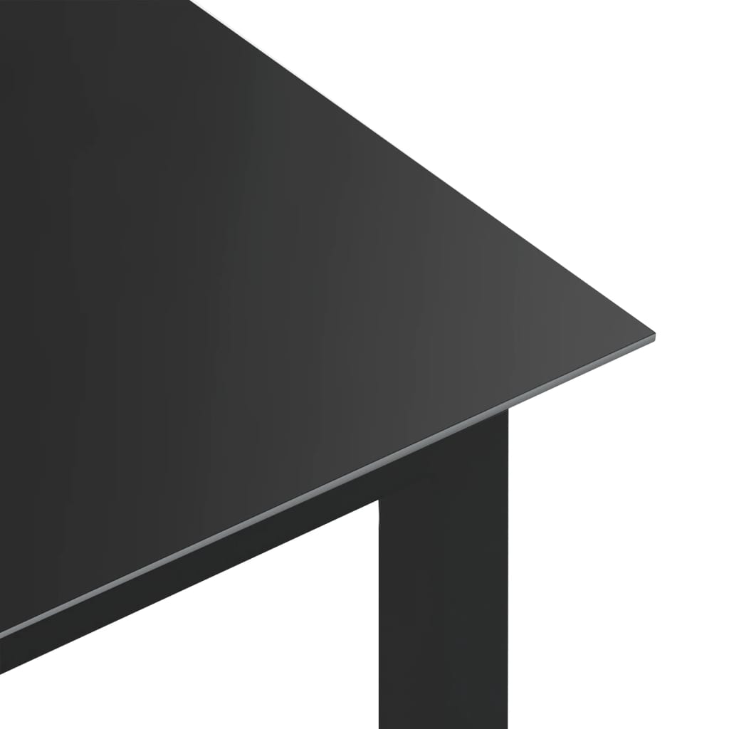 Vrtni stol crni 150 x 90 x 74 cm od aluminija i stakla