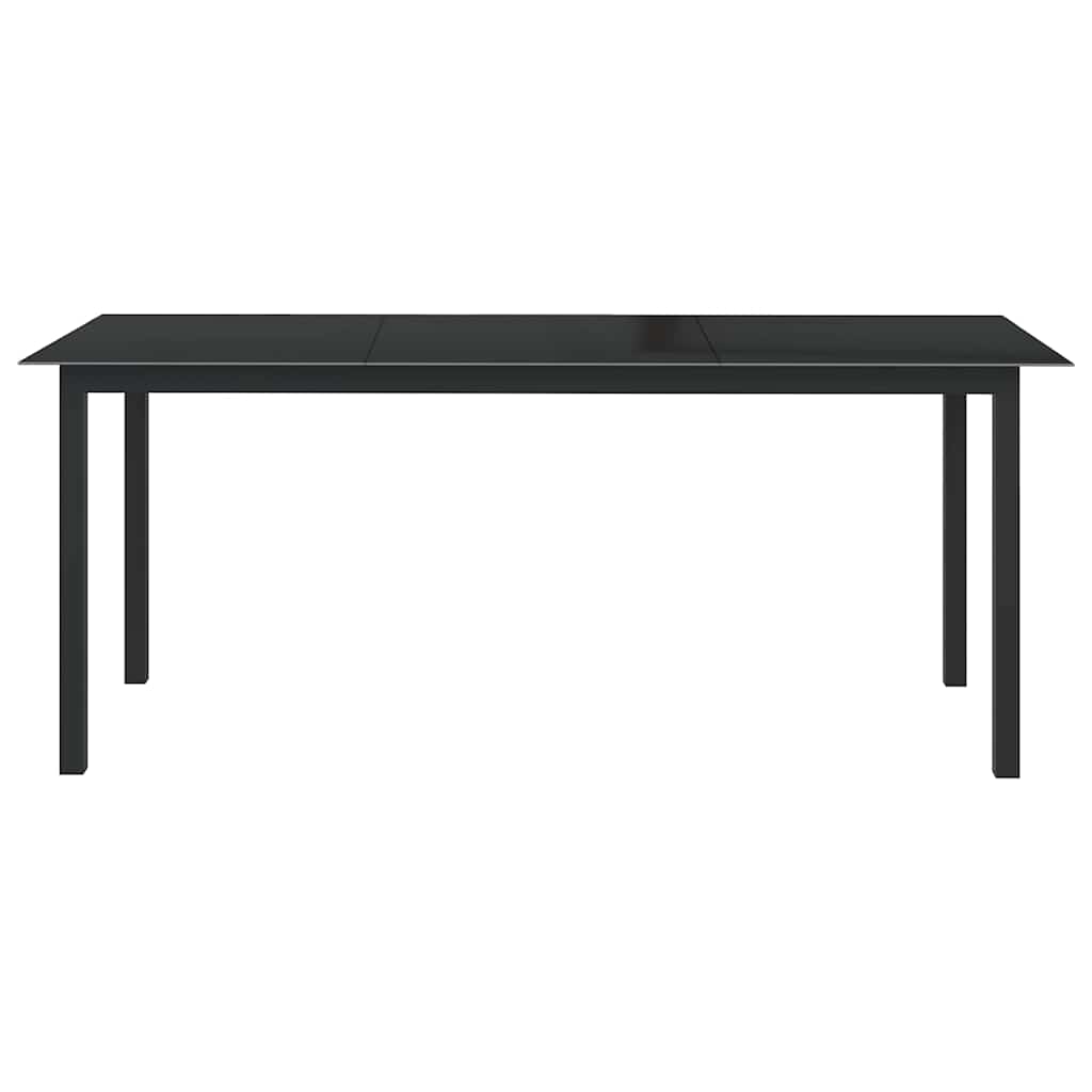 Vrtni stol crni 190 x 90 x 74 cm od aluminija i stakla