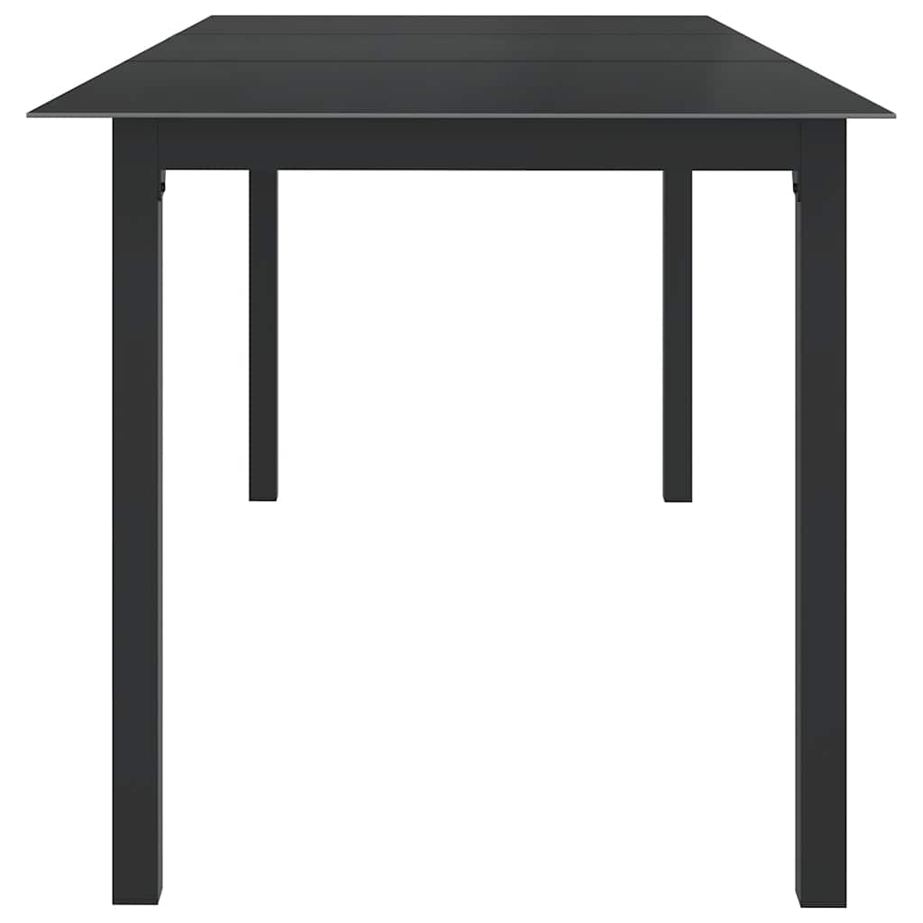 Vrtni stol crni 190 x 90 x 74 cm od aluminija i stakla