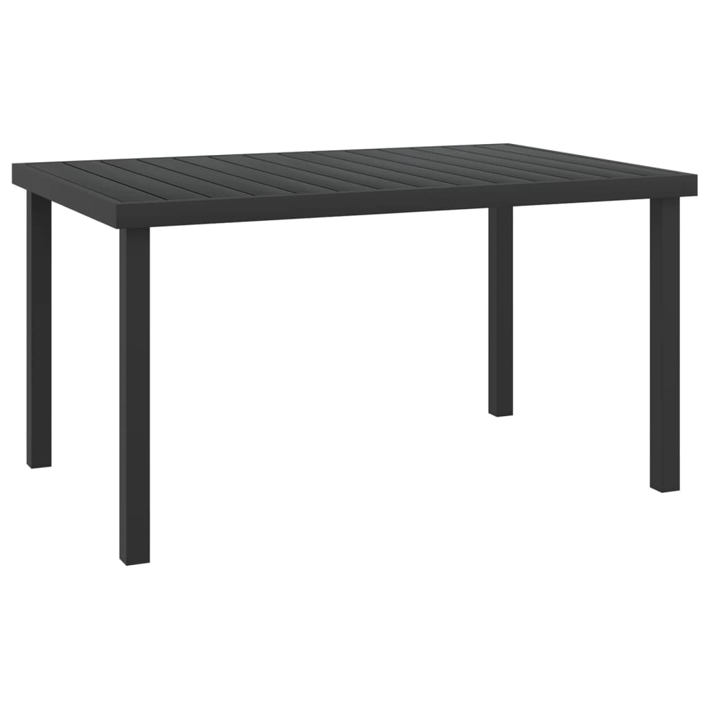 Vrtni stol crni 140 x 90 x 74 cm od aluminija i WPC-a