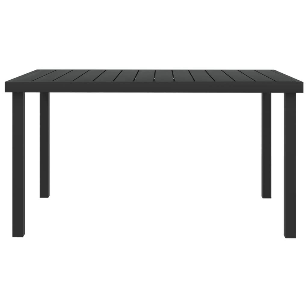 Vrtni stol crni 140 x 90 x 74 cm od aluminija i WPC-a