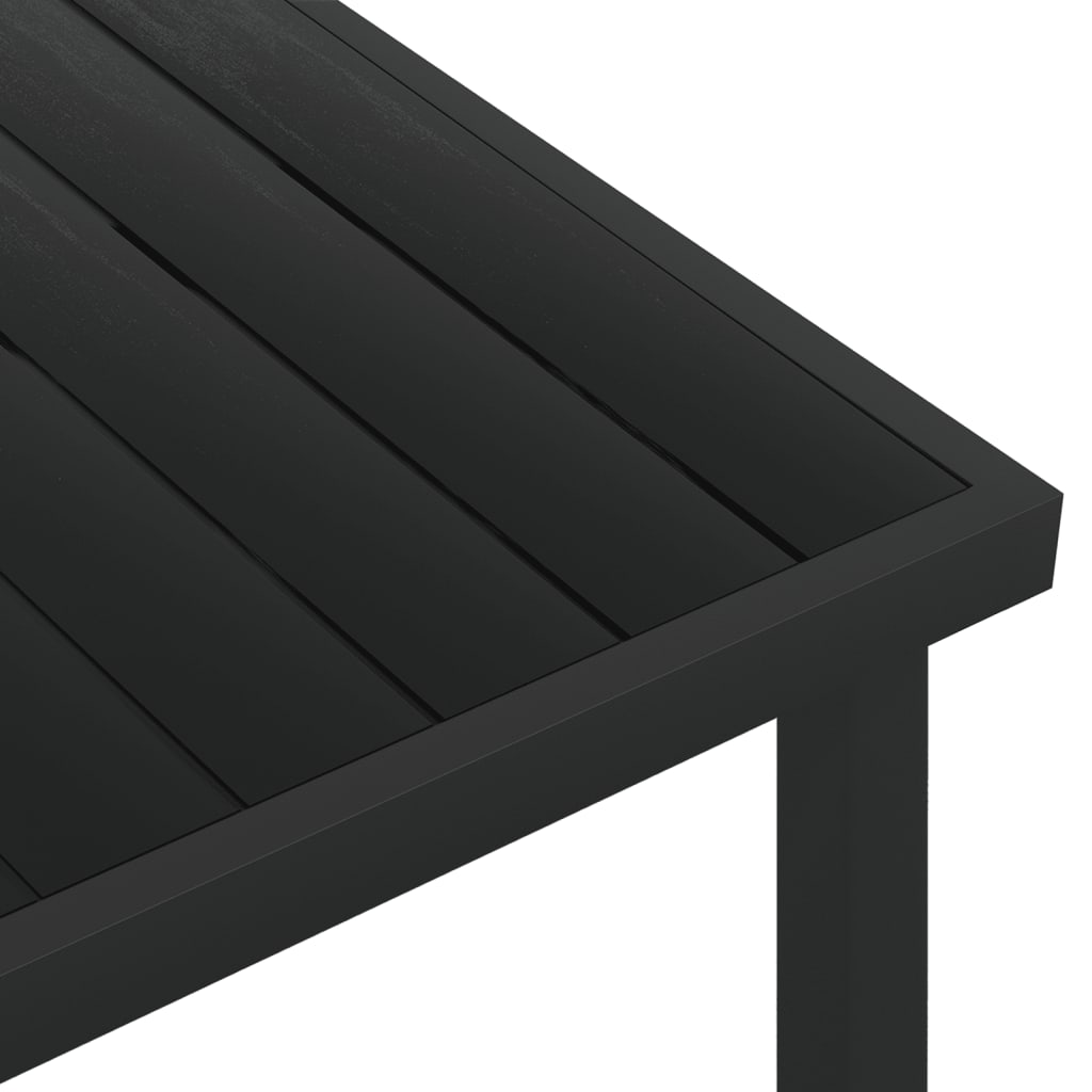 Vrtni stol crni 140 x 90 x 74 cm od aluminija i WPC-a