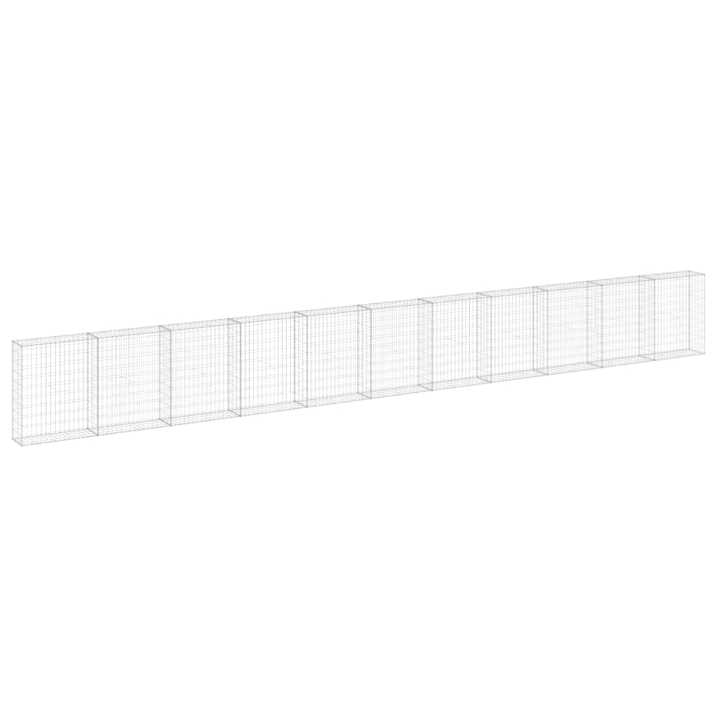 Gabionski zid s poklopcima od pocinčanog čelika 900x30x100 cm